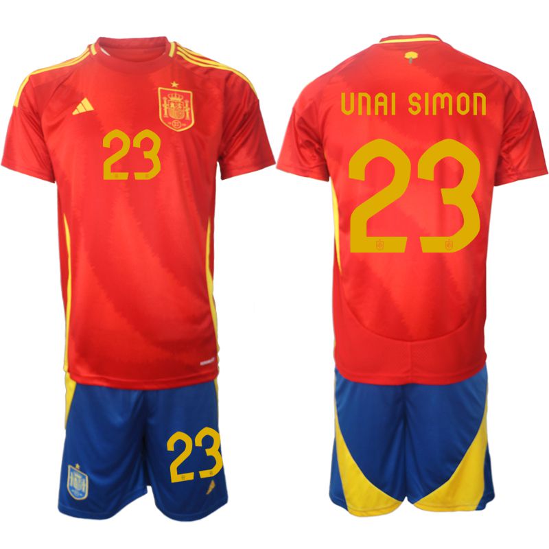 Men 2024-2025 Season Spain home red #23 Soccer Jersey->spain jersey->Soccer Country Jersey